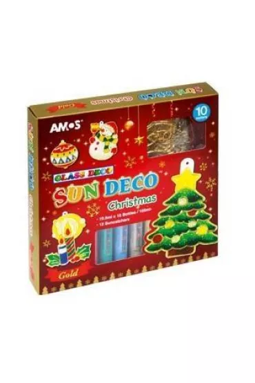 Amos Farby witra�owe + witra�e christmas 10 kolor�w