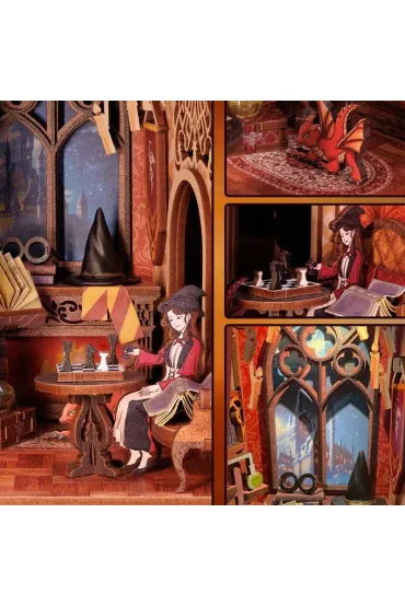 Puzzle Miniaturowy domek Book Nook Pok�j Wsp�lny Szko�y Magii Habarri