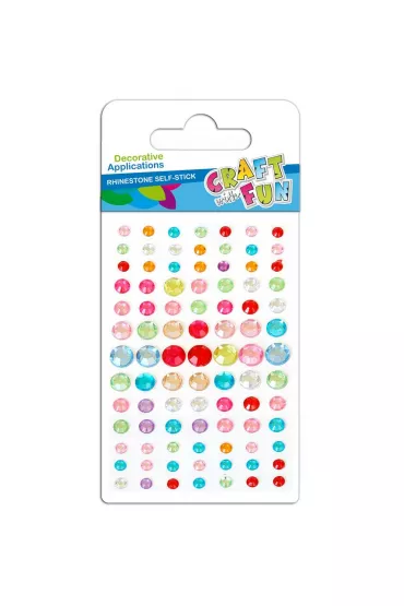 Craft with Fun Kryszta�ki samoprzylepne k�ka 91 element�w