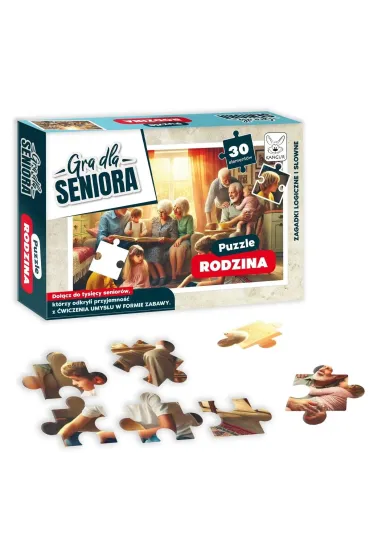 Gra dla Seniora. Puzzle Rodzina Kangur