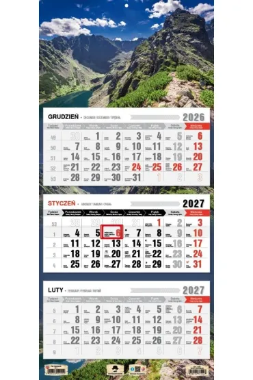 Kalendarz 2027 tr�jdzielny Tatry Ko�cielec