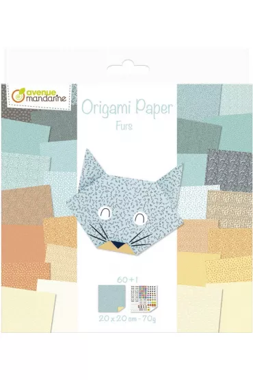 Avenue Mandarine Papier origami Furs 20 x 20 cm 60 kartek