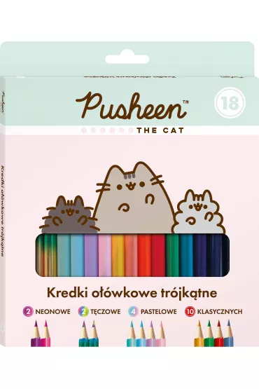 St. Majewski Kredki o��wkowe tr�jk�tne Pusheen 18 szt.