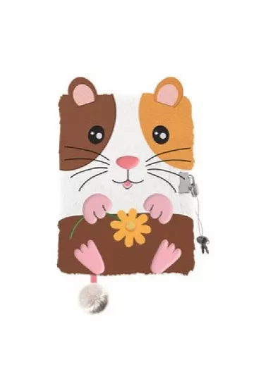 Pami�tnik A5 w�ochacz z k��dk� 3D My Little Friend Guine Pig 96 kartek