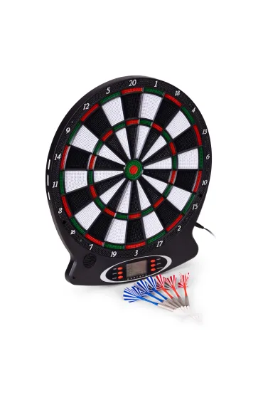 Elektroniczna tarcza do darta gry w rzutki lotki tablica LCD 38 cm 18 gier zestaw 6 rzutek Multistore