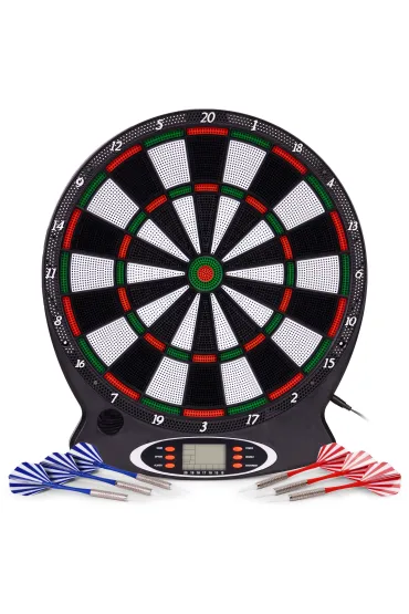 Elektroniczna tarcza do darta gry w rzutki lotki tablica LCD 38 cm 18 gier zestaw 6 rzutek Multistore