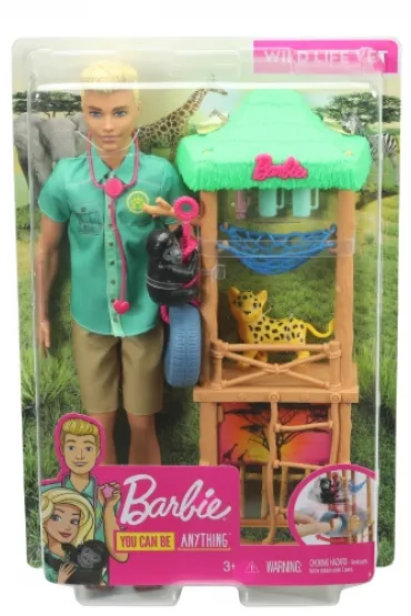 Barbie Lalka Ken Weterynarz Dzikich Zwierz�t Mattel