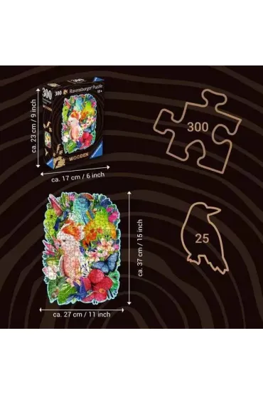 Puzzle drewniane 300 el. Ptaki Ravensburger