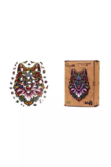Puzzle drewniane eko 73 el. Tajemniczy wilk A4 PuzzleOK