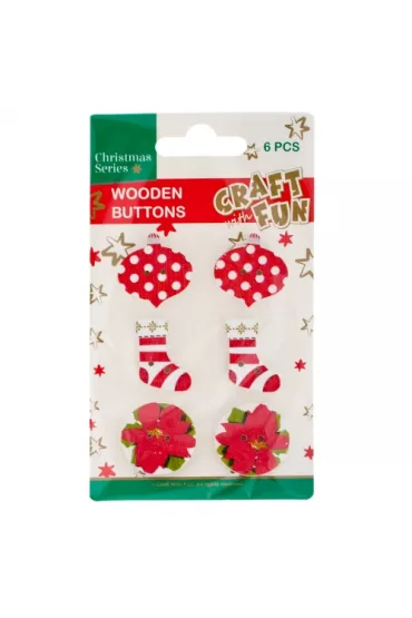 Craft with Fun Ozdoba drewniany Guzik skarpeta