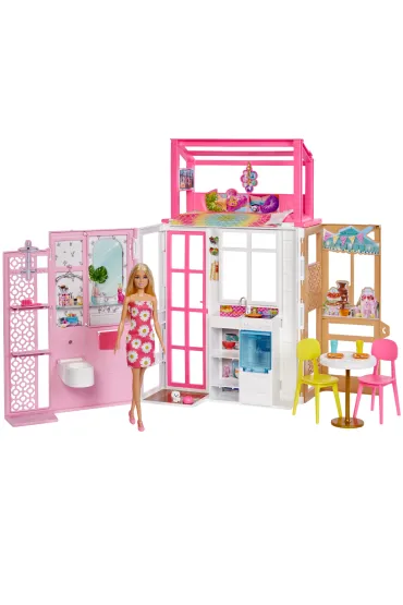 Barbie Kompaktowy domek + Lalka HCD48 Mattel