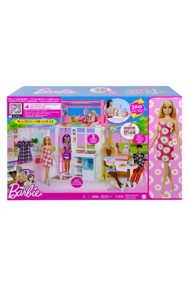 Barbie Kompaktowy domek + Lalka HCD48 Mattel
