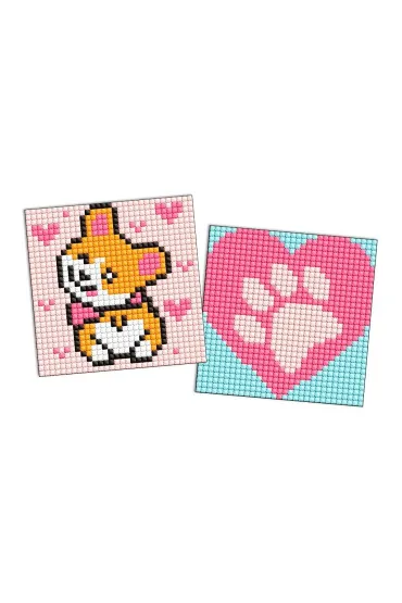 Diamentowa mozaika Kids naklejka - Corgi 9x9cm Ideyka