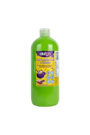 Strigo Farba plakatowa w butelce jasnozielona 1000 ml