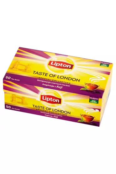 Lipton Taste of London Herbata czarna aromatyzowana 50 x 2 g