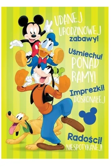 Kukartka Karnet B6 3DS-008 Urodziny Miki i przyjaciele