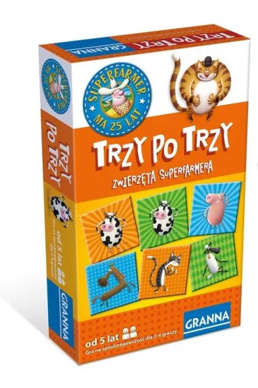 Pakiet: Superfarmer. The Dice Game, Trzy po trzy. Zwierz�ta Superfarmera, Puzzle 200 el. Superfarmer