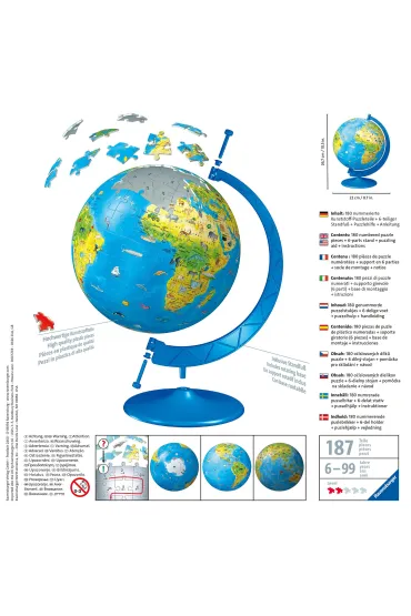 Puzzle 180 el. 3D Globus po angielsku Ravensburger