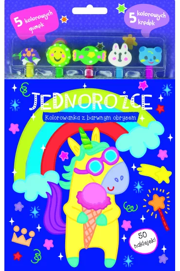 Jednoro�ce. Kolorowanka z barwnym obrysem