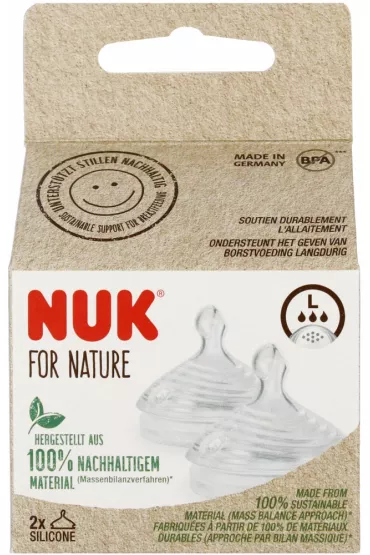 Nuk Smoczek do butelki silikonowy rozm. L Nature 2 szt.