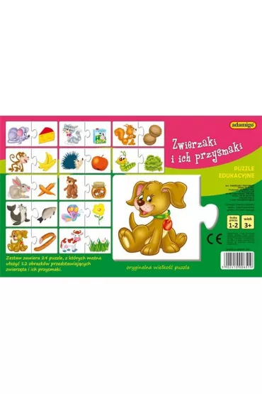 Puzzle edukacyjne Zwierzaki i ich przysmaki Adamigo - Julia Pogorzelska 