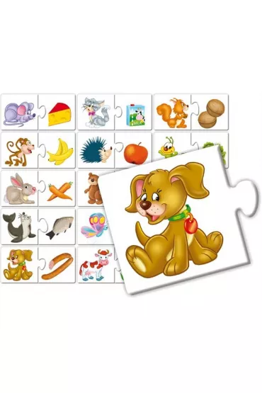 Puzzle edukacyjne Zwierzaki i ich przysmaki Adamigo - Julia Pogorzelska 