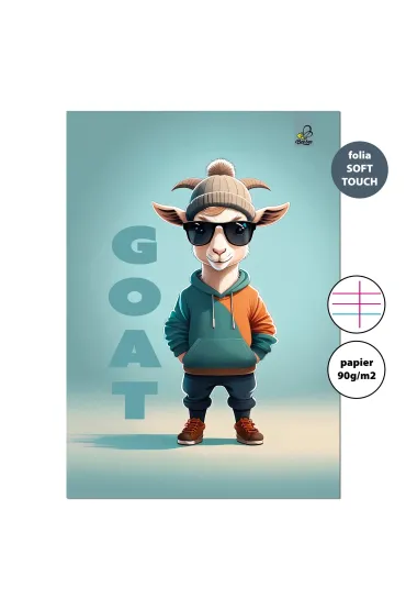EV-Corp Zeszyt A4 32k.w 3 linie kolor margines Goat 90g