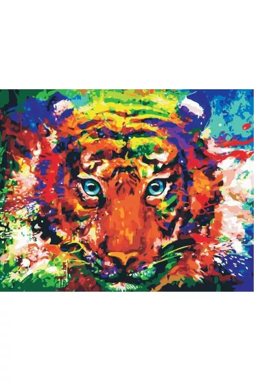 Hobby-maniak.pl Malowanie po numerach - Tygrys kolorowy 40x50cm