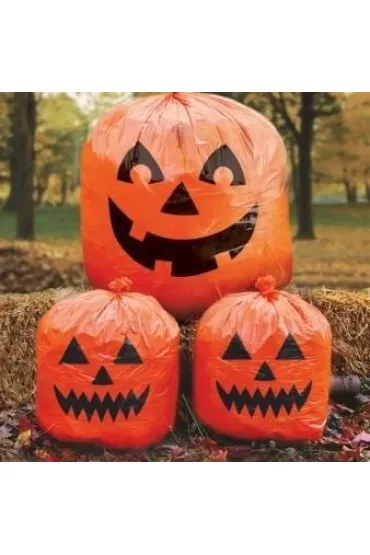 Amscan Torebki dekoracyjne Pumpkin plastik 3 szt