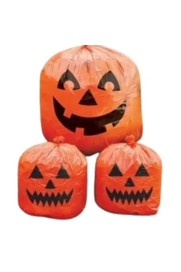 Amscan Torebki dekoracyjne Pumpkin plastik 3 szt