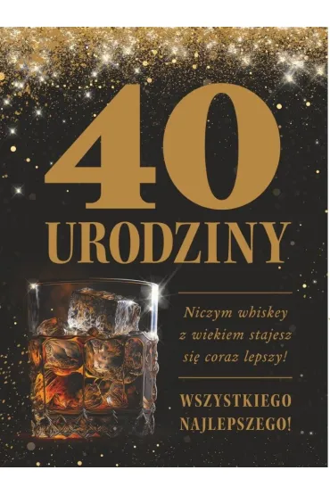 Art Nuvo Karnet 40 urodziny m�skie, brokat (13x20,5cm) CMB-101