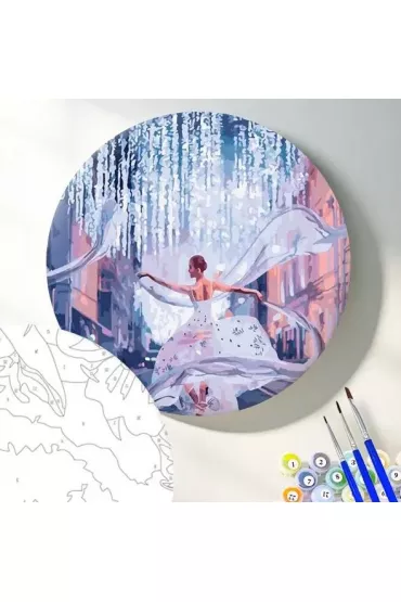Twoje Hobby Malowanie po numerach okr�g�e - Baletnica 40cm