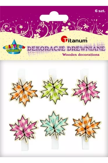 Titanum Ozdoba drewniana Klamerki li�cie 3 x 3 cm