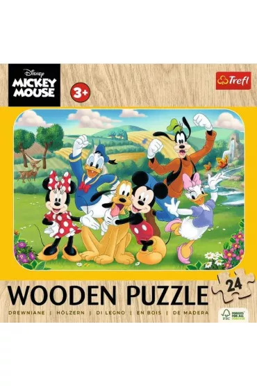 Puzzle drewniane 24 el. Mickey z przyjaci�mi Trefl