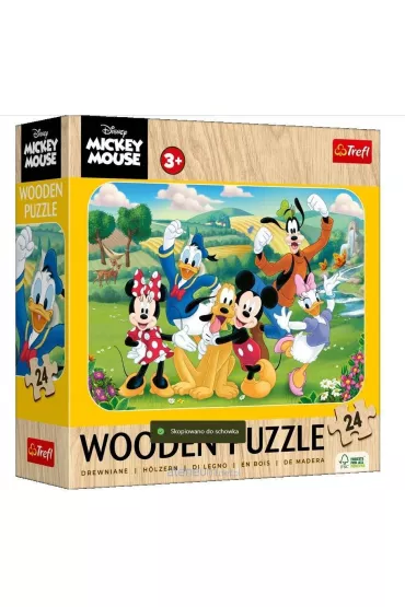Puzzle drewniane 24 el. Mickey z przyjaci�mi Trefl