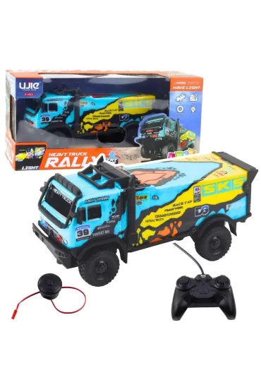 Cie�ar�wka R/C z d�wi�kiem niebiesko-��ta LeanToys