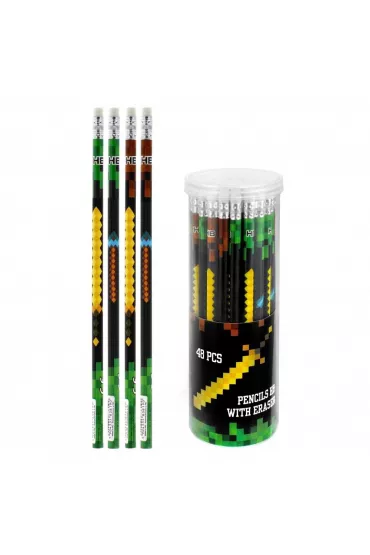 Starpak O��wek z gumk� HB Pixel Game 48 szt.