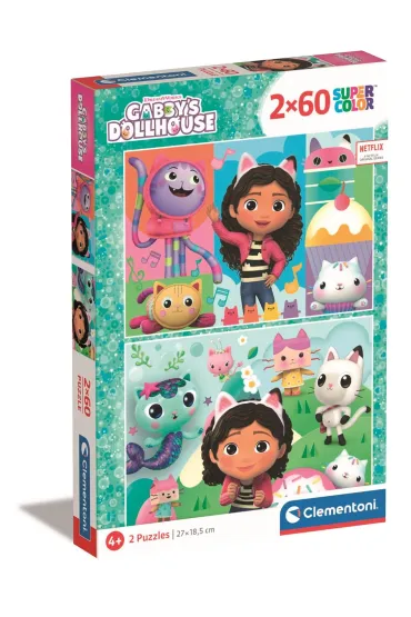 Puzzle 2x60 el. SuperColor. Koci Domek Gabi Clementoni