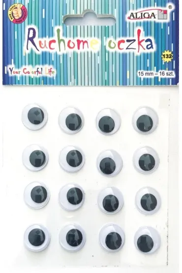 Aliga Ruchome oczka samoprzylepne 15mm 16 szt