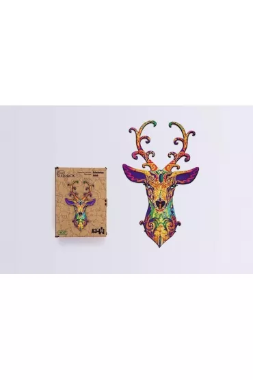 Puzzle drewniane eko 67 el. Szlachetny jele� A4 PuzzleOK
