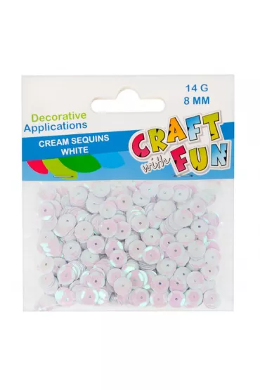 Craft with Fun Cekiny kremowe 8mm, 14g