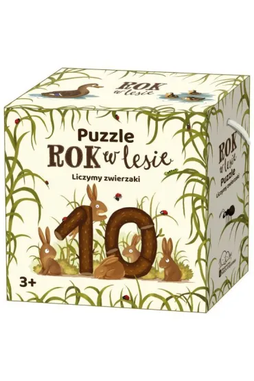 Puzzle Rok w lesie. Liczymy zwierzaki Nasza Ksi�garnia - Emilia Dziubak