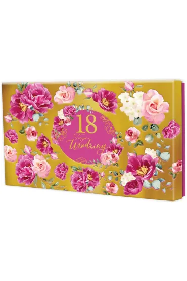 Pude�ko prezentowe 18 urodziny, kwiaty (22,5x17,5x4cm)