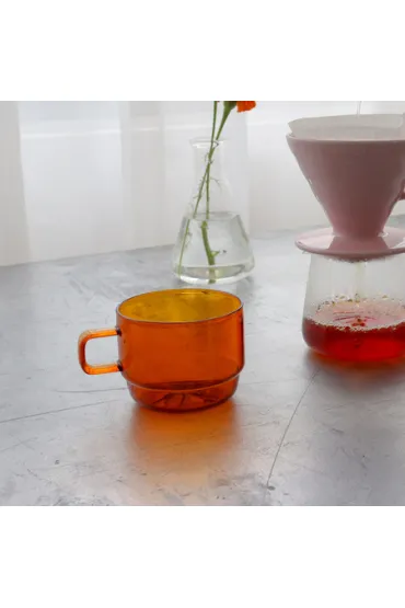 Hario Colors Stacking Mug Cup Szklany kubek bursztynowy 300 ml
