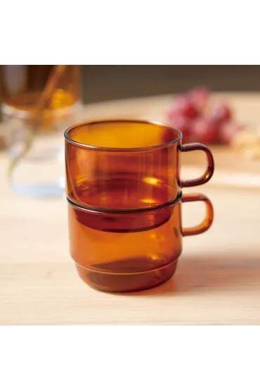 Hario Colors Stacking Mug Cup Szklany kubek bursztynowy 300 ml