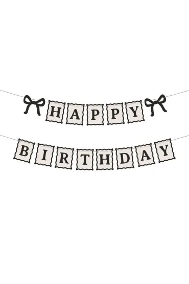 PartyDeco Baner Happy Birthday Kokardki 100cm