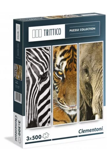 Puzzle 3x500 el. Trittico Animals 39307 Clementoni