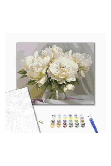 Brushme Malowanie po numerach - Wy�mienita delikatno�� Piwonii 40x50cm