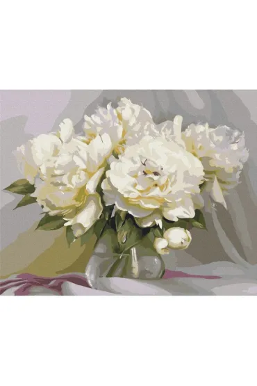Brushme Malowanie po numerach - Wy�mienita delikatno�� Piwonii 40x50cm