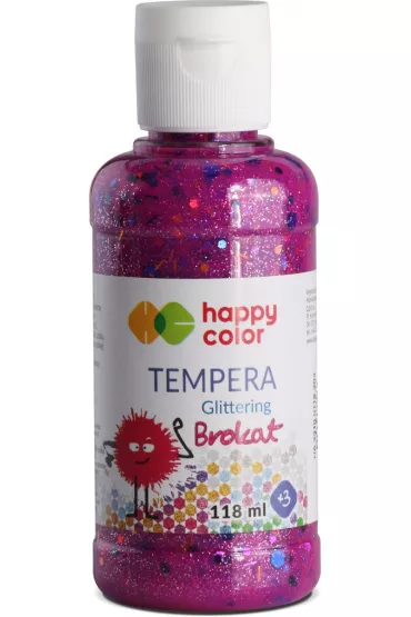 Happy Color Farba tempera brokatowa, r�owa, 118 ml